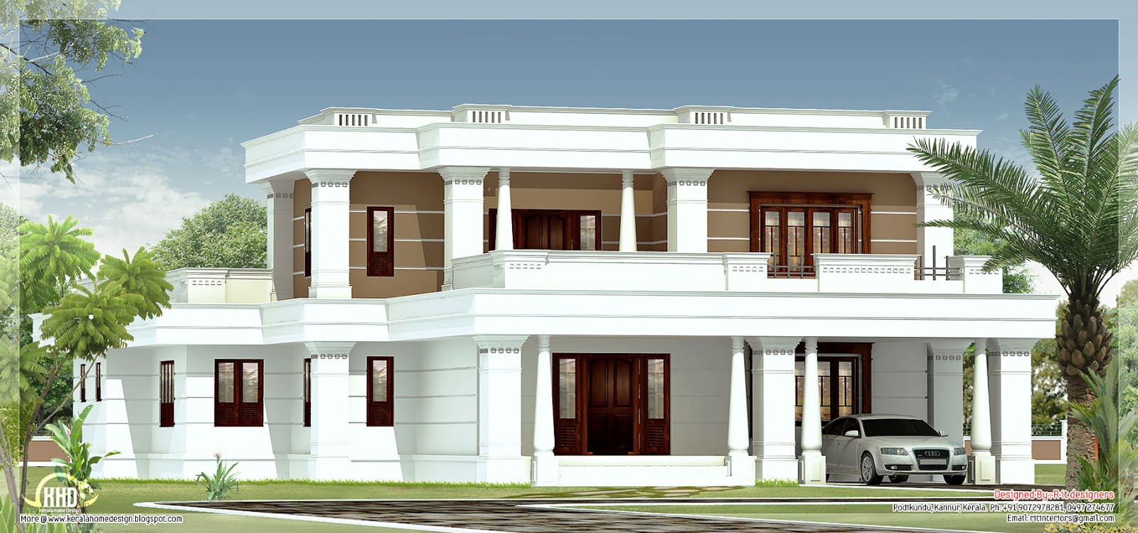  4  Bedroom  flat  roof  villa House  Design Plans 