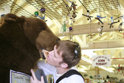 me kissing a stuffed bear