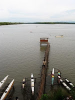 Common toilet over Gavuone, Marshall Lagoon