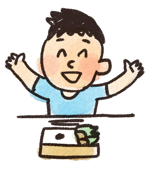 お弁当を食べる男の子のイラスト ゆるかわいい無料イラスト素材集