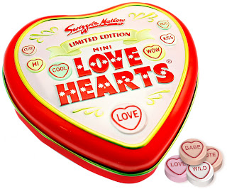 Love Hearts Retro Valentines Tin