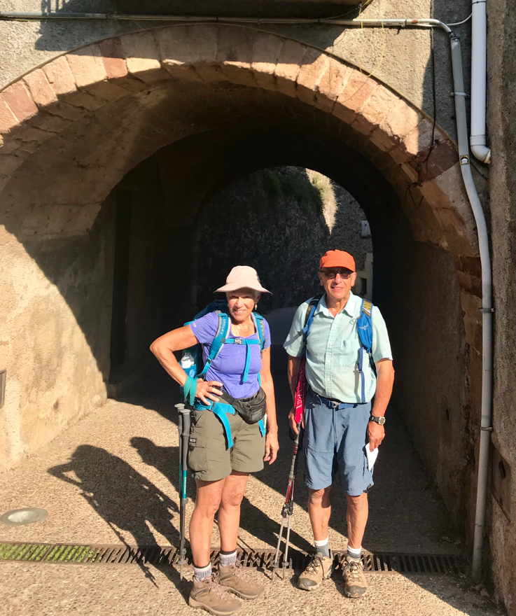 Mom and Dad entering Santa Pau