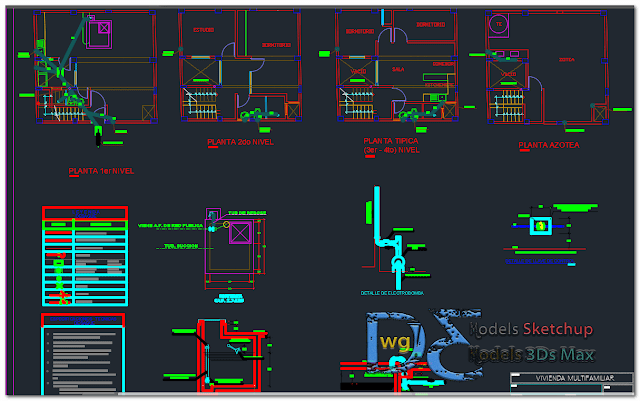 Single-family housing sanitary architecture electrical structures in AutoCAD  