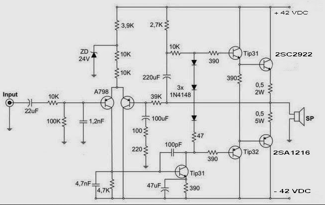  Skema Rangkaian Power Amplifier Sanken Gambar Rangkaian 