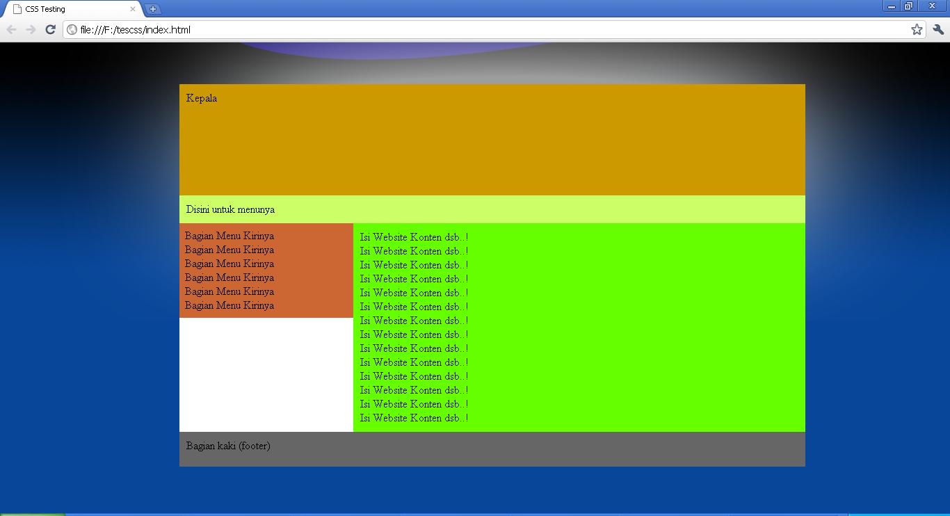 Menggunakan CSS untuk membuat layout halaman dengan 