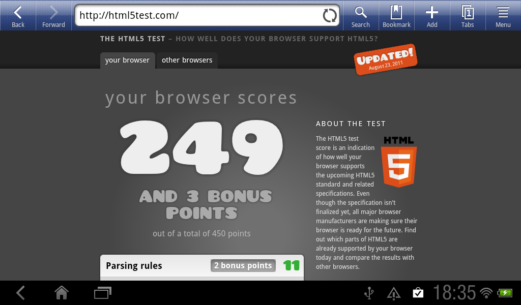 Android-er: HTML5 test - How well does your browser support HTML5?