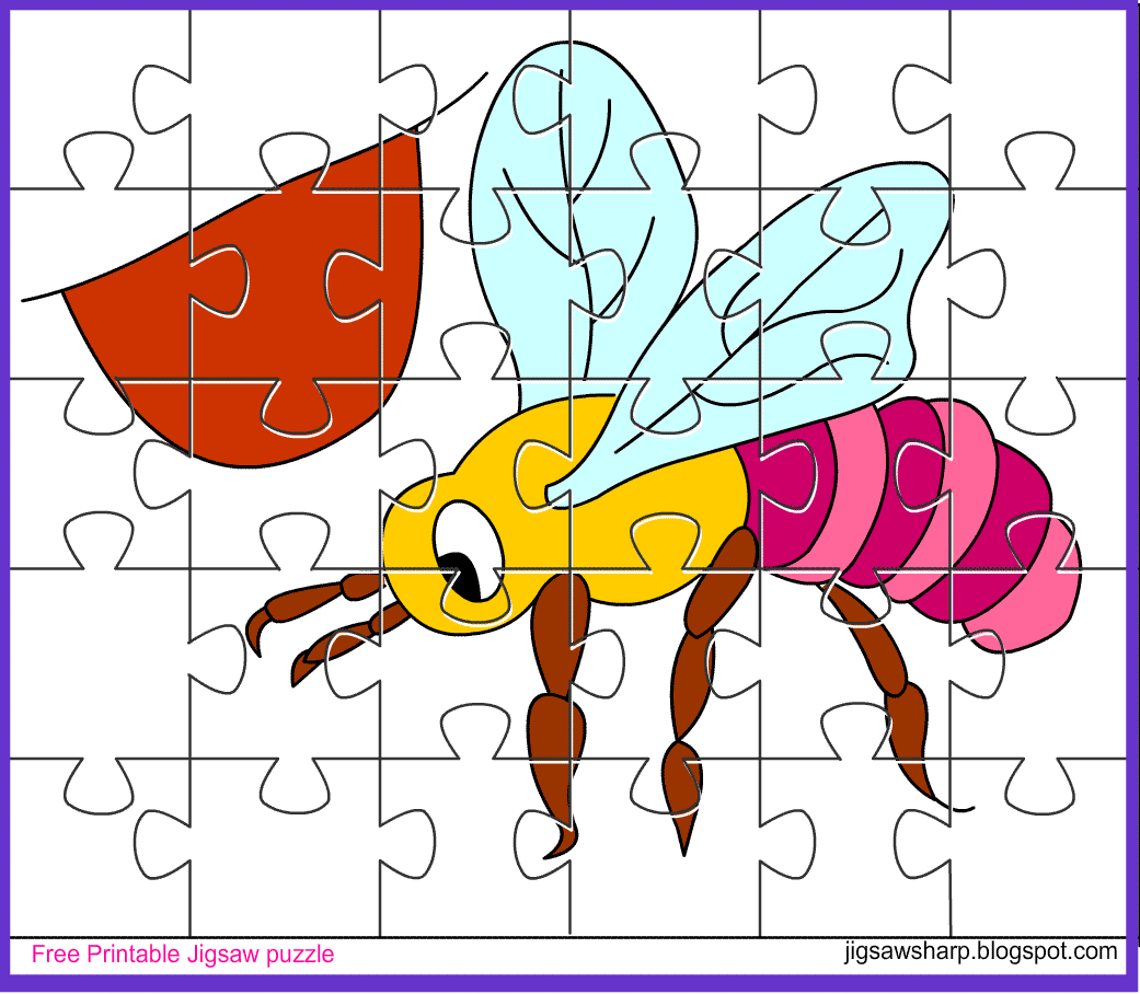 free printable jigsaw puzzle game bee jigsaw puzzle