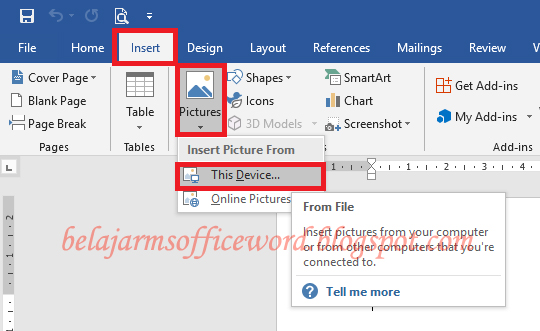 CARA MEMASUKKAN GAMBAR / INSERT PICTURE DI MICROSOFT OFFICE WORD 2019