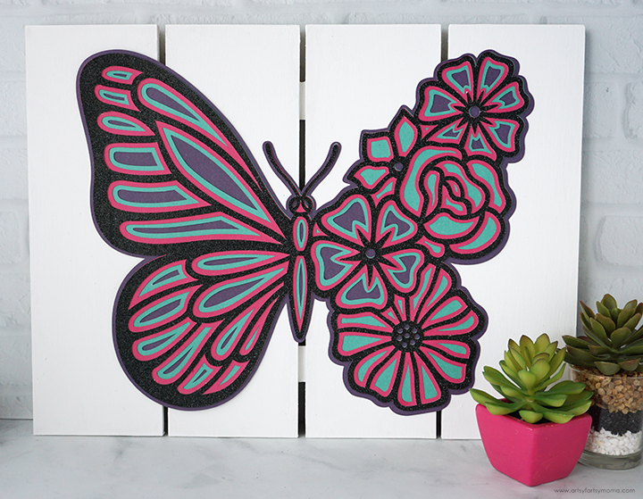 Layered Paper Butterfly Wall Art
