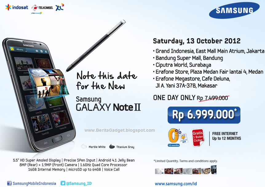 Harga Samsung Galaxy Note 2 Dan Spesifikasi - Berita Gadget