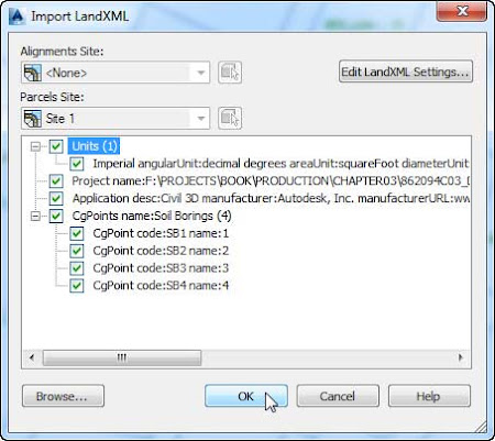 Import LandXML dialog