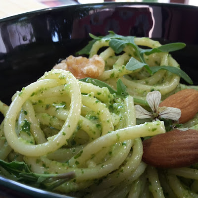 spaghetti al pesto di rucola