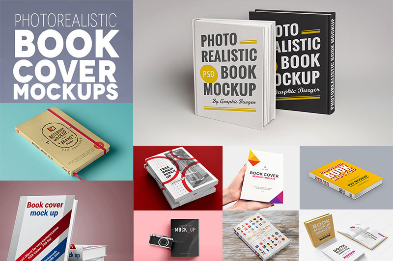 50 Best Free Book Mockups PSD for Cover Designs