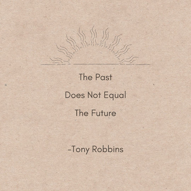 Inspirational Motivational Quotes Cards #5-14 The past does not equal the future.  -Tony Robbins 