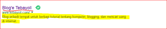 Deskripsi penelusuran