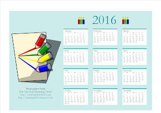 Free Printable 2016 Calendar For Kids