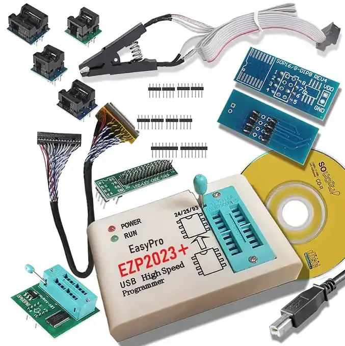 EZP2023+ USB SPI Programmer with 12 Adapter Packages for Flash Memory, EEPROM, and Microcontroller Programming, Price In Amazon