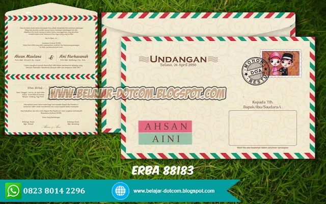 Contoh Undangan Pernikahan ERBA 88183 Model Amplop Siap Edit Format CorelDRAW