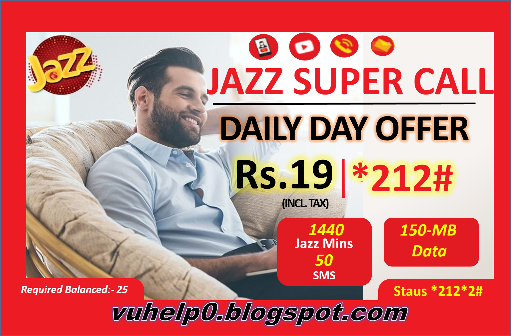 Jazz Super Call Offer & Jazz Daily Day Offer | Jazz *212# Offer