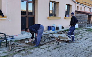 Digging out foundations for the new porch