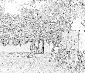 thatched hut sketch