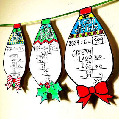 Division Ornaments Activity for Christmas Winter Holidays