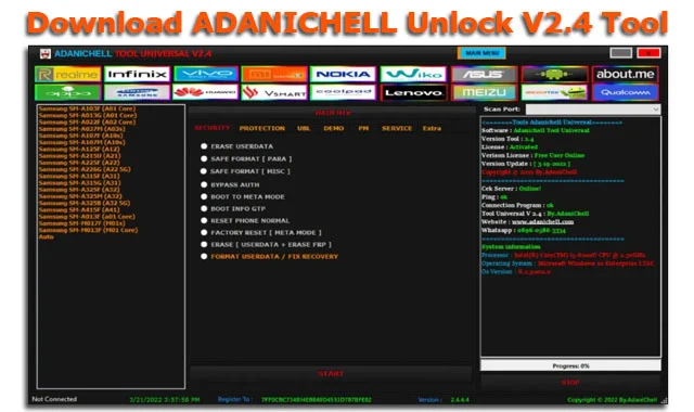 تحميل برنامج ADANICHELL Unlock V2.4 المجانية