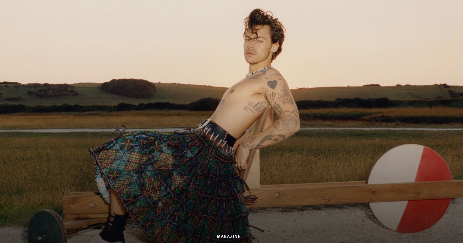 Harry Styles, in women's clothes, is on the cover of "Vogue" magazine, wearing a dress and skirt ... Photos