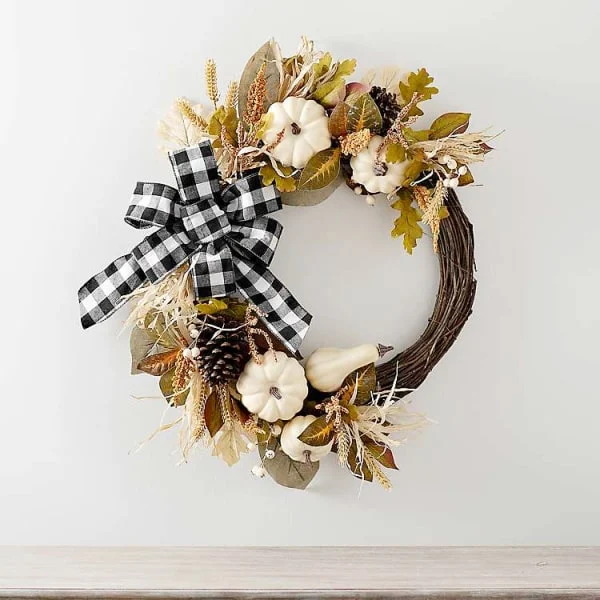 buffalo check fall wreath