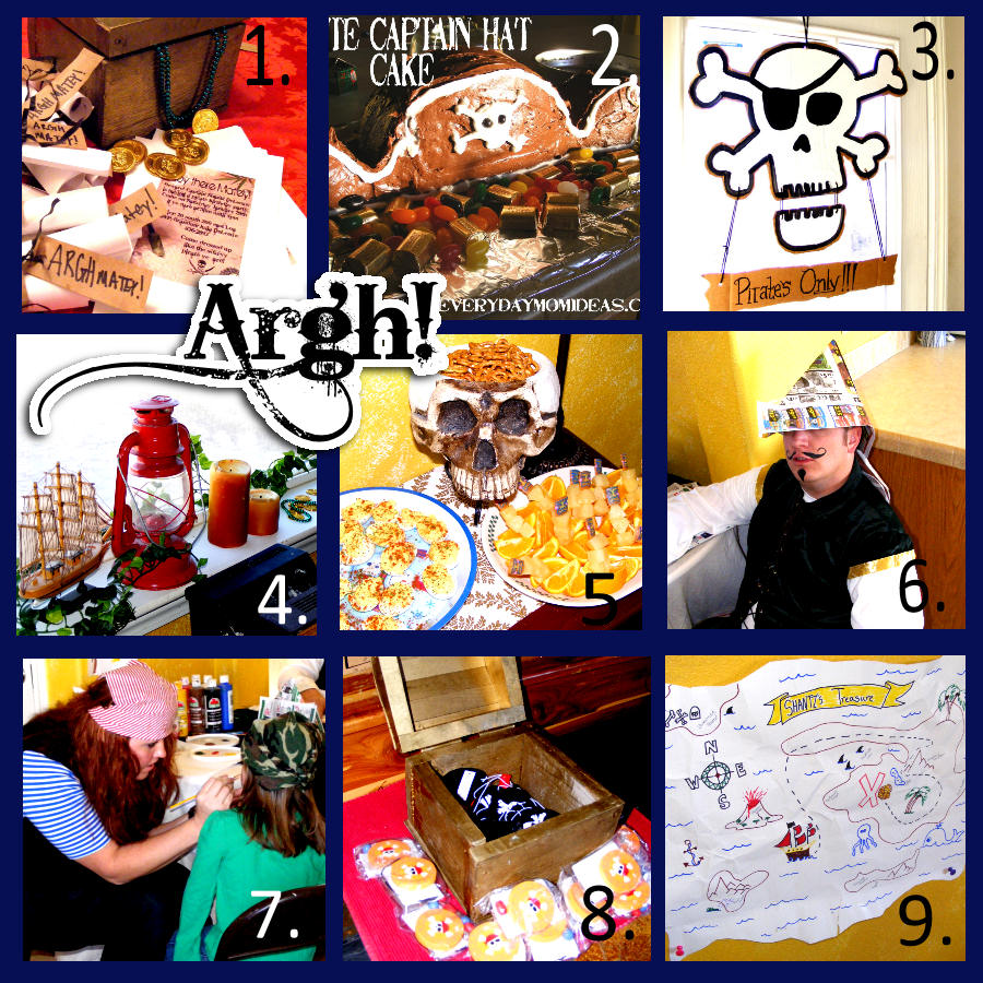 Here are some fun ideas for a kids pirate themed party.