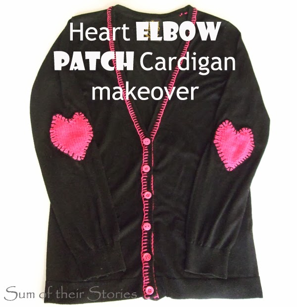 Heart Elbow Patch Cardie Makeover