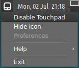 Touchpad-Indicator running in Xubuntu 12.04