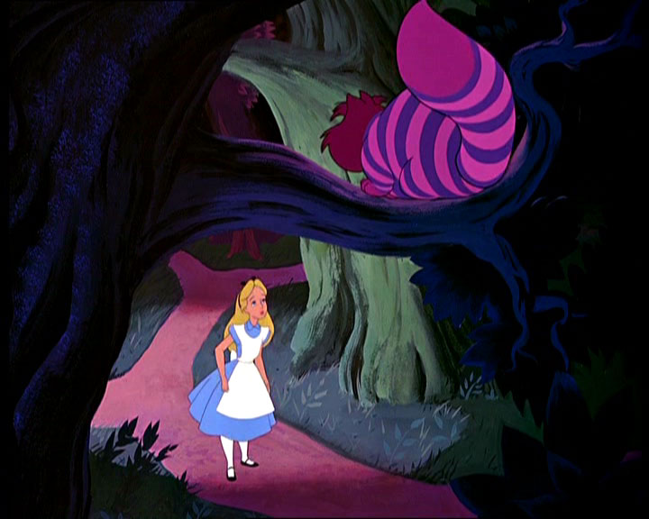 alice in wonderland, alice and cheshire cat, disney cheshire cat