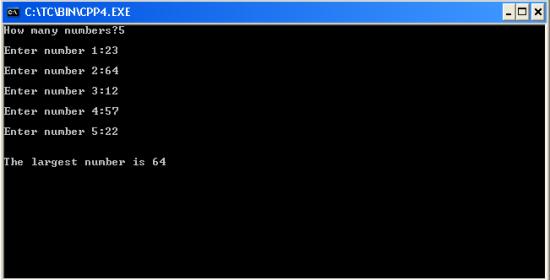 C++ program to find largest number of a list of numbers entered through keyboard