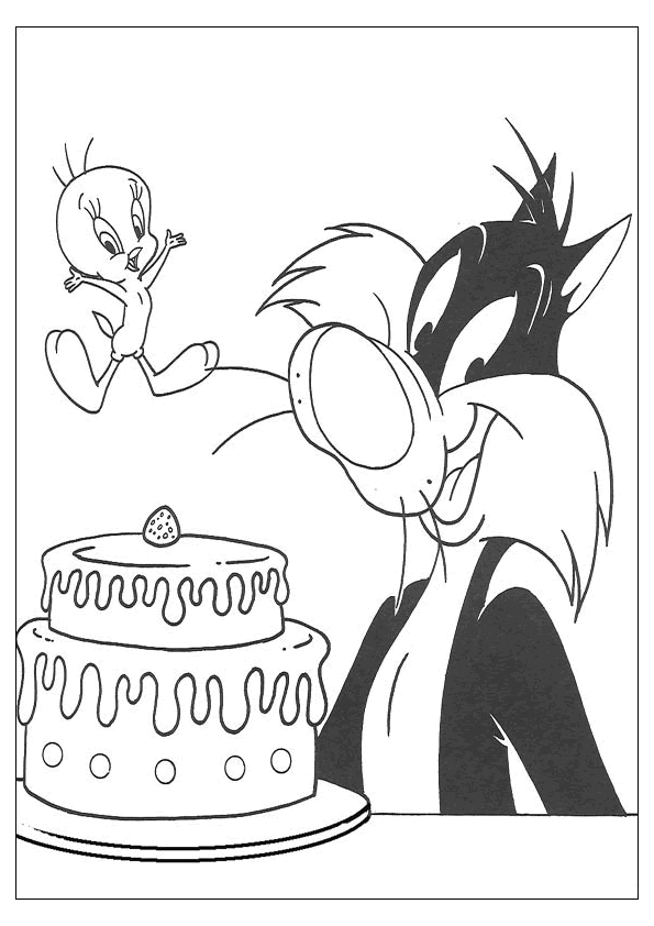 tweety bird and sylvester coloring pages | Minister Coloring