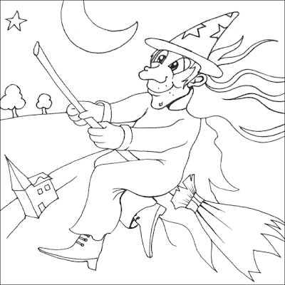 Halloween Witch Coloring Pictures