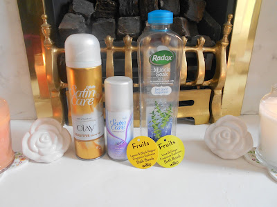 Gillette Olay Satin Care & Lavender Kiss Shaving Gel, Radox Muscle Soak and Wilkinsons Bath Bombs