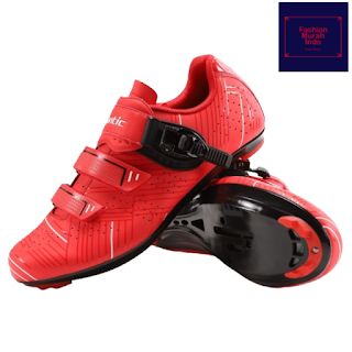 Sepatu sepeda balap roadbike pria wanita unisex import santic original ukuran 39 40 41 42 43 44 45 46 warna merah