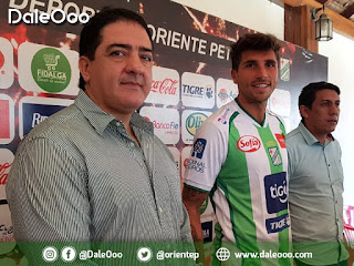 Carlos Pontons - Lucas Mugni y Yimy Montaño en la presentación del argentino como refuerzo de Oriente Petrolero - DaleOoo