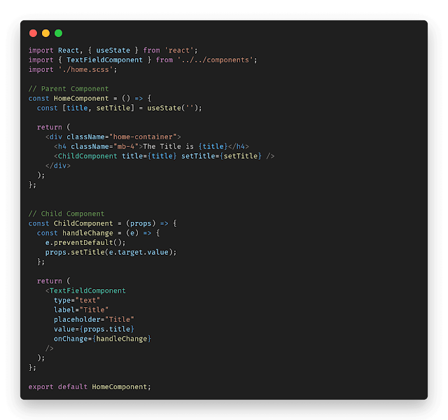 Child to Parent Data Passing with setState Function