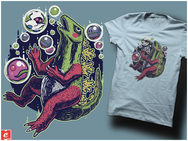 bubble bobble+godzilla+shirt+tshirt+sticker+shirt gamer+shirt retro+shirt kids+MeFO+cool+cool shirt+white shirt+original+digital art+gift ideas+buy online+dragon+monster