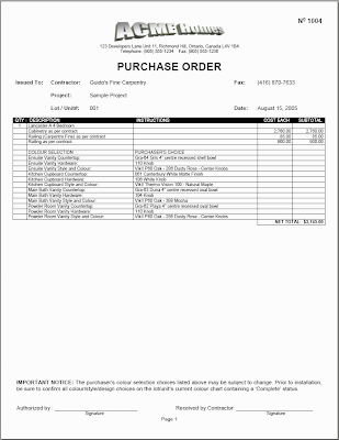 Purchasing Orders