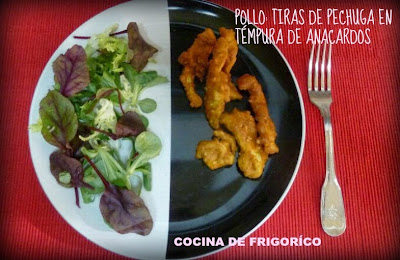 Pechuga de Pollo tempura de anacardos #cocinadefrigorifico