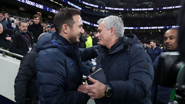 Jose Mourinho and Frank Lampard before Tottenham vs Chelsea Premier League match
