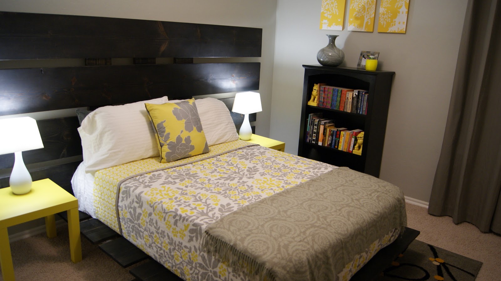 Living Small Yellow  and Gray  Bedroom  Update