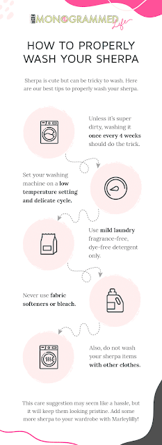 step-by-step instructions for how to wash and clean sherpa material