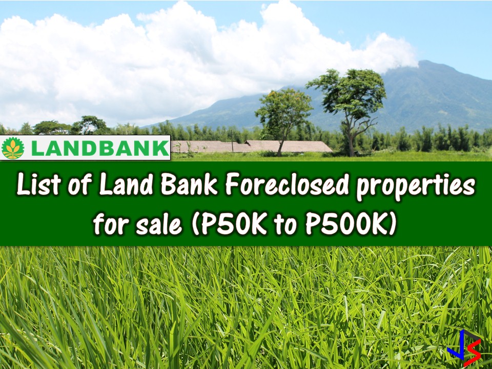 If you are looking for a real estate property and want to save money, it is best to check for foreclosed properties from the bank and other financing institutions. Foreclosed properties are partially paid by homeowner or landowners and re-acquired by the bank because owners can no longer pay the outstanding balance. These properties are tags as foreclosed and available for sale at a lower price.  The following list of foreclosed properties is taken from the Landbank of the Philippines website for general information purposes only. Contact directly with the bank or with the contact number provided in this post, since we are not affiliated with them. If you wish to contact the Landbank branches where the properties are registered, click this link for the complete list of Landbank branches nationwide with their corresponding contact information.