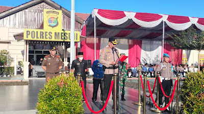 Polres Mesuji Gelar Apel Pasukan Operasi Ketupat Krakatau 2023 Upaya Pengamanan Hari Raya Idul Fitri 1444 H