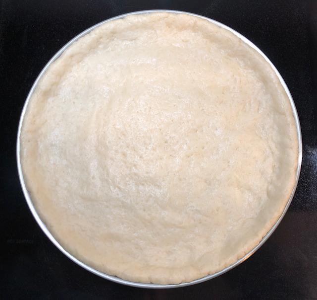 Scotty's Everyday Pizza Crust Mix dough in pizza pan