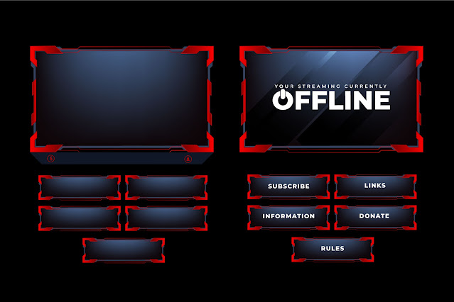 Digital live streaming overlay vector free download
